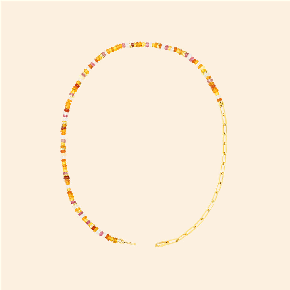 Charm Lien Pierres S Orange Necklace