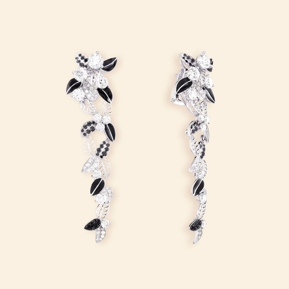Foglio Earrings Black and White