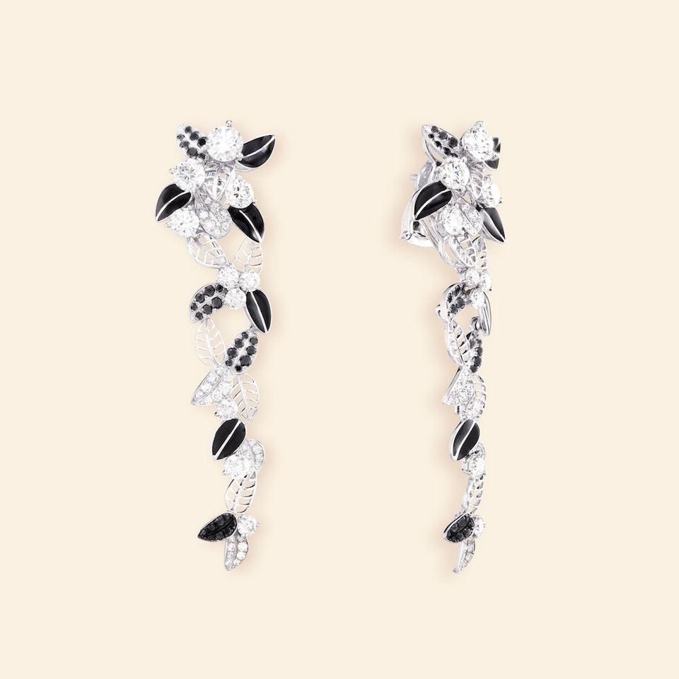 Foglio Earrings Black and White