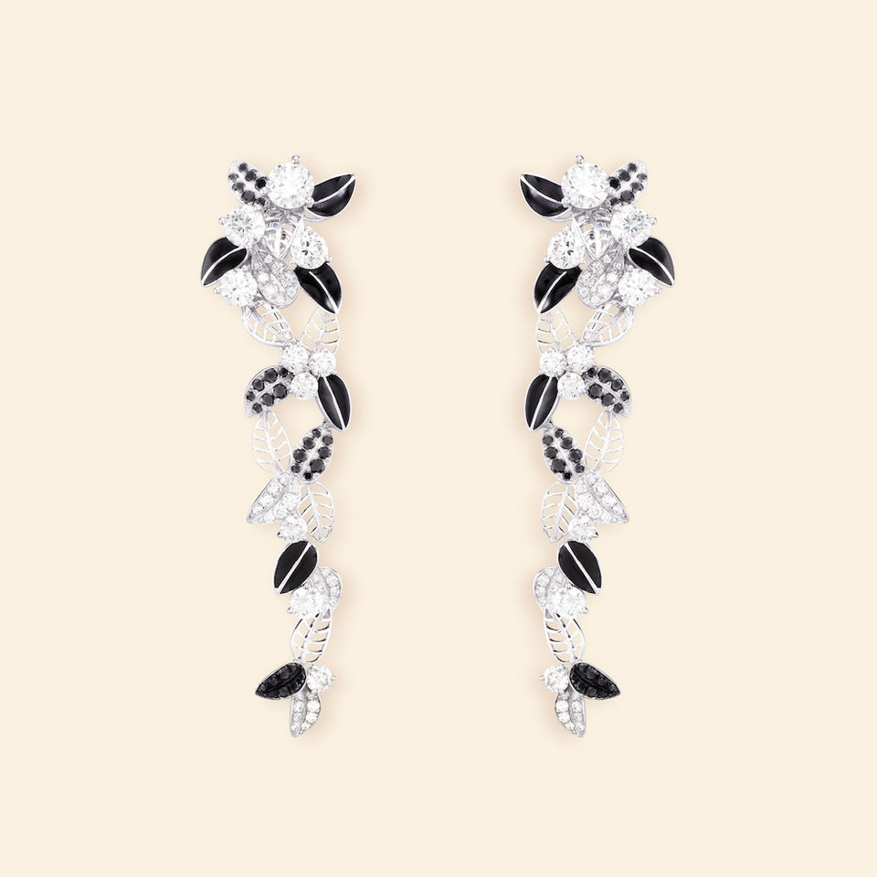 Foglio Earrings Black and White