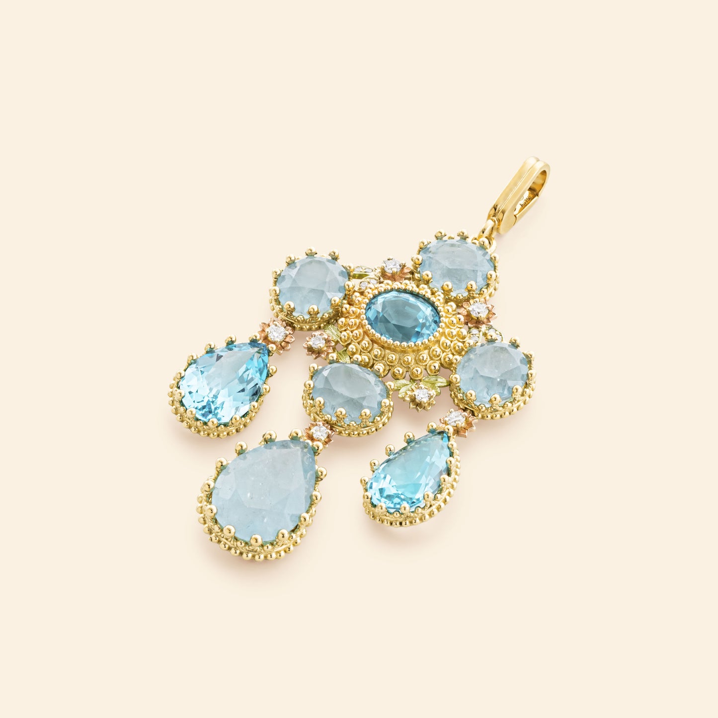 Médaille Talisman Pierreries Bleu