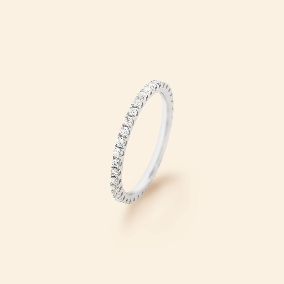 Micro Serti Wedding Band White gold