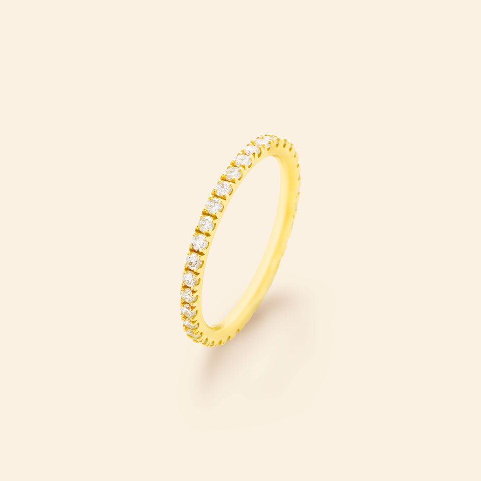 Micro Serti Wedding Band Yellow gold