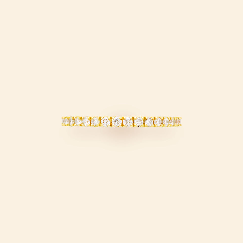 Micro Serti Wedding Band Yellow gold