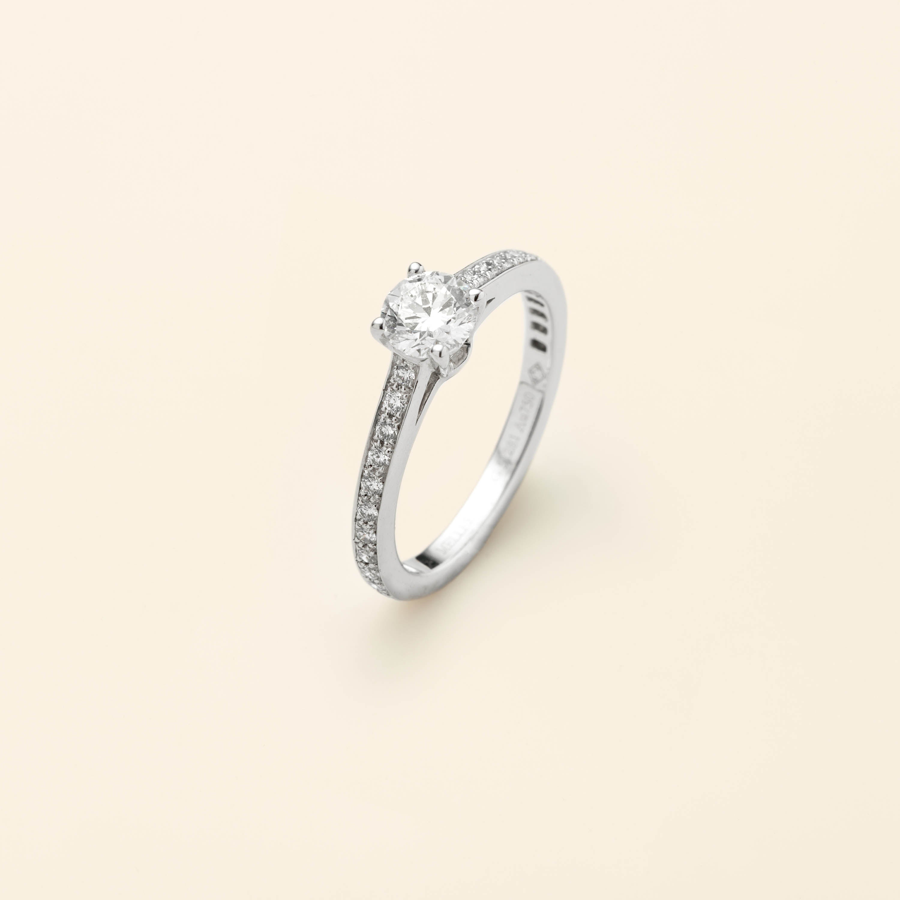 White Gold and Diamond Solitaire Engagement Ring Precious Mellerio