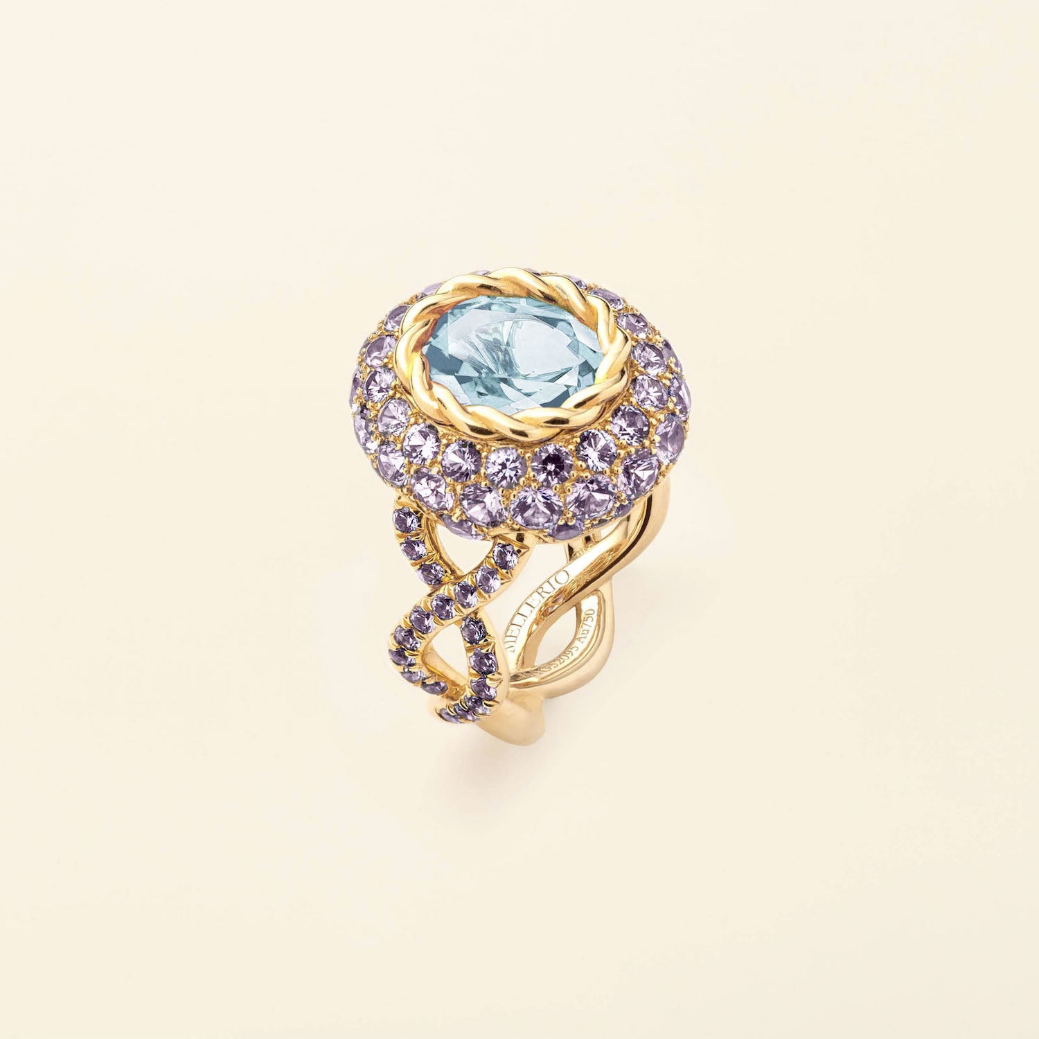 Yellow Gold and Sapphire High Jewelry Ring Blue Skies Mellerio