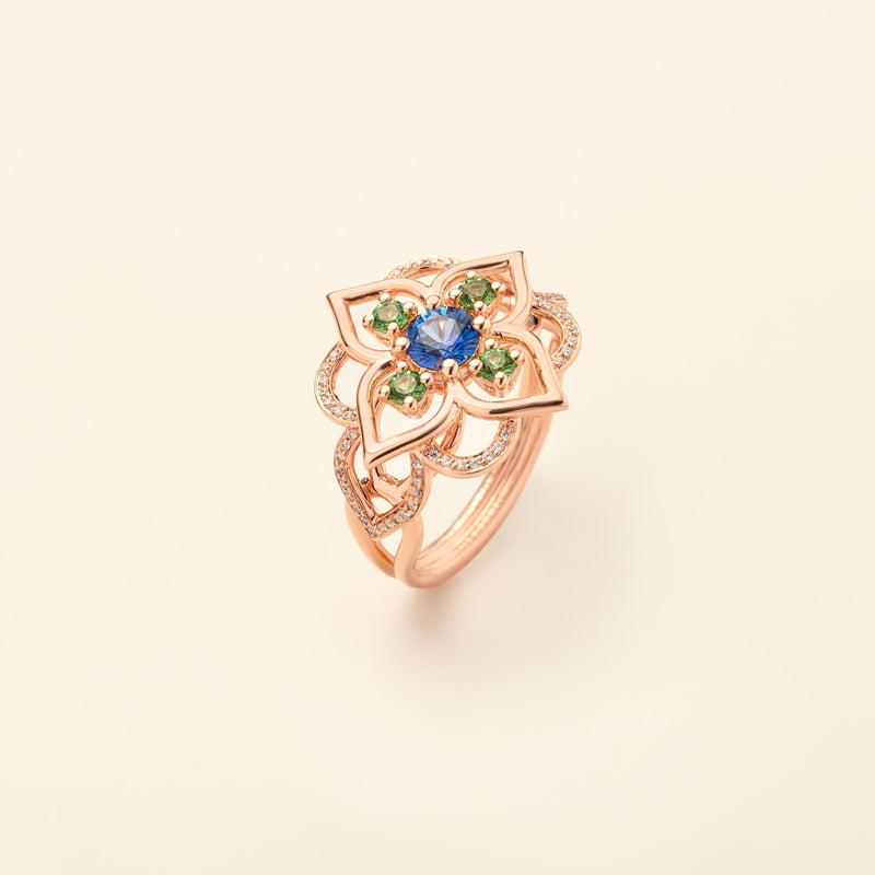 Giardino Sapphire Ring Pink Gold Mellerio