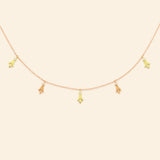 Collier George 5 Motifs Diamant Or Vert