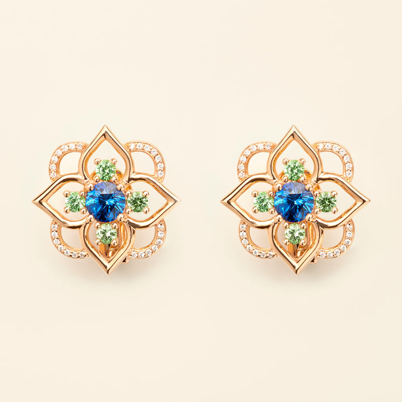 Giardino Sapphire Earrings Pink Gold Mellerio