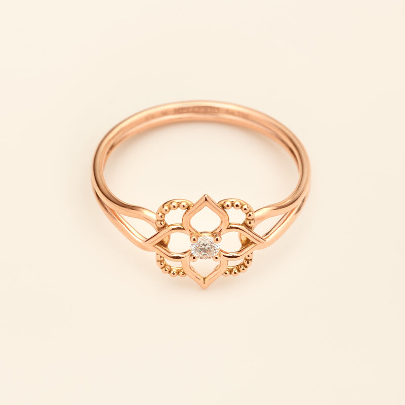 Giardino Ring Diamond Pink Gold Mellerio