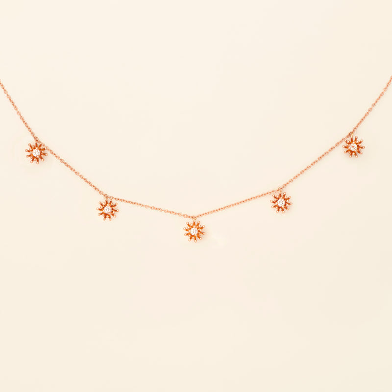 Petit Cactus Diamond Necklace Pink Gold Mellerio