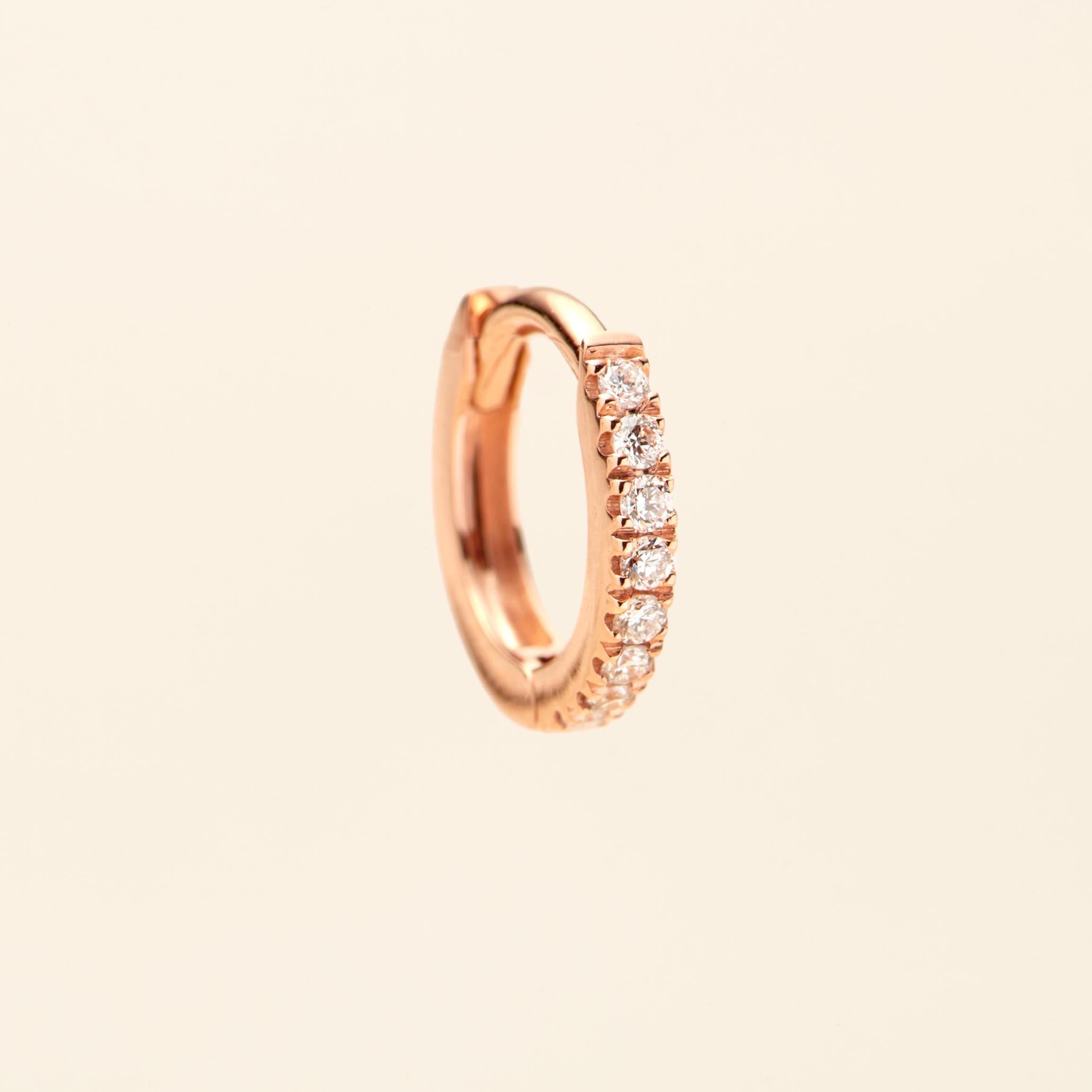 Muses Piercing 12mm diamonds Fine jewelry piercing in pink gold 18k
