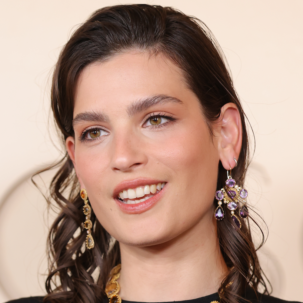 Boucle d'oreille Girandole Pierreries Rose