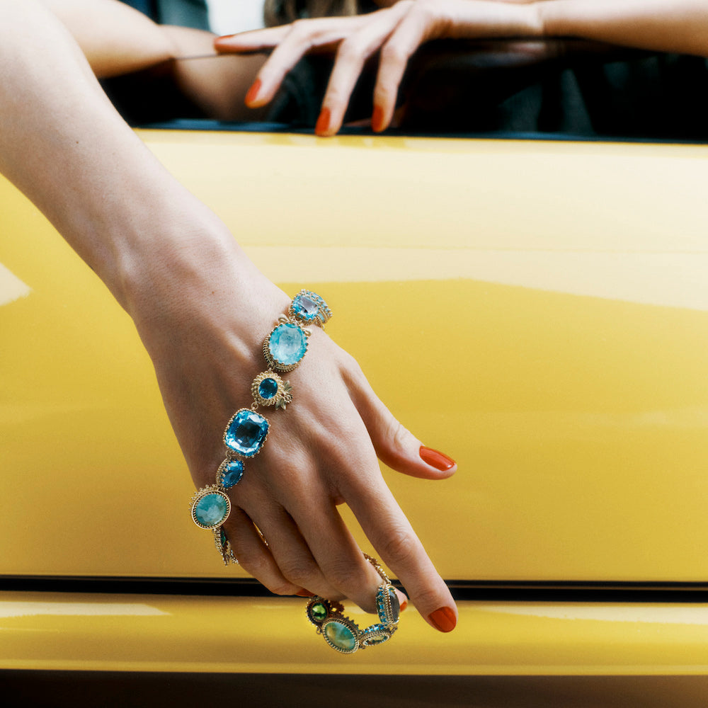 Collier Pierreries Bleu