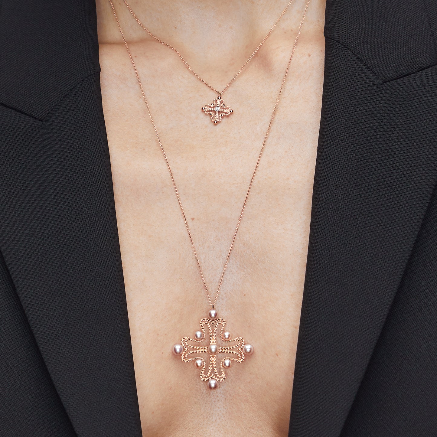 Nina Necklace Diamond Pink Gold Mellerio