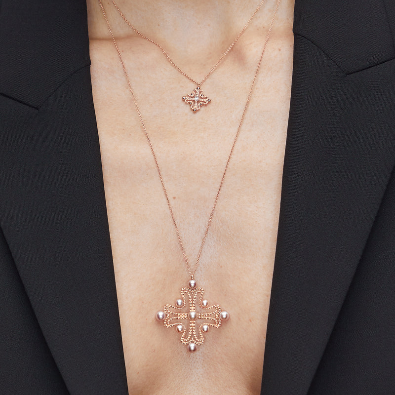 Nina Necklace Diamond Pink Gold Mellerio