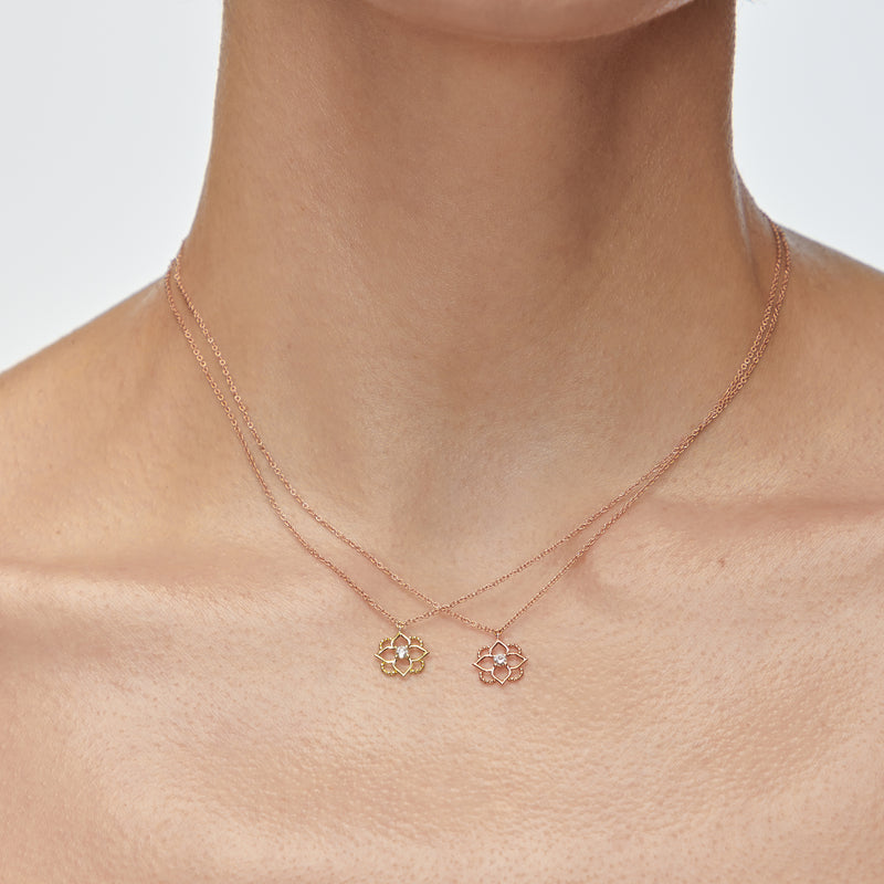Mini Giardino Necklace Diamond Pink Gold Mellerio