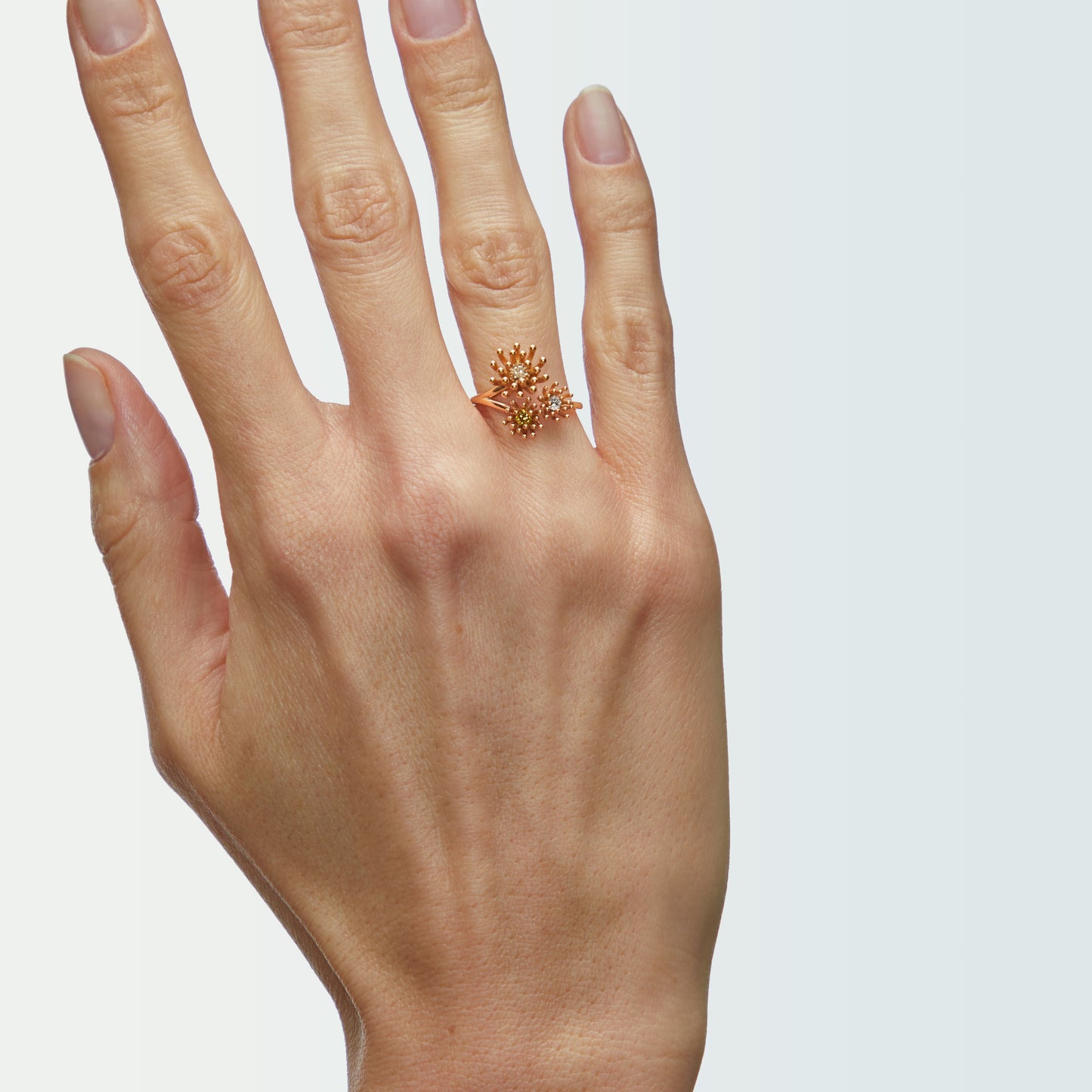 Cactus Vanille 3 Patterns ring Pink Gold