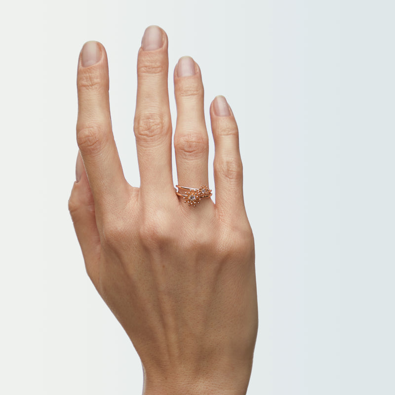 Cactus Vanille ring Diamond Pink Gold Mellerio