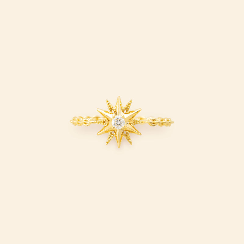 Bague or jaune avec diamants joaillerie fine Mellerio