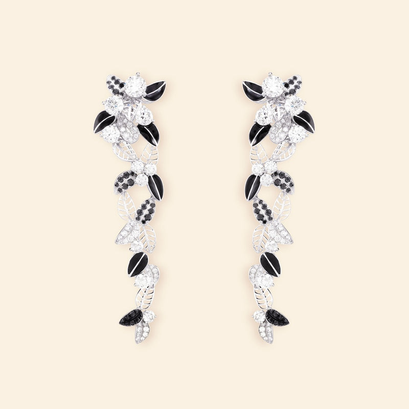 Foglio Earrings Black and White