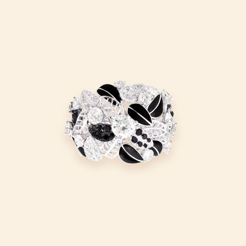 Bague Foglio Black and White