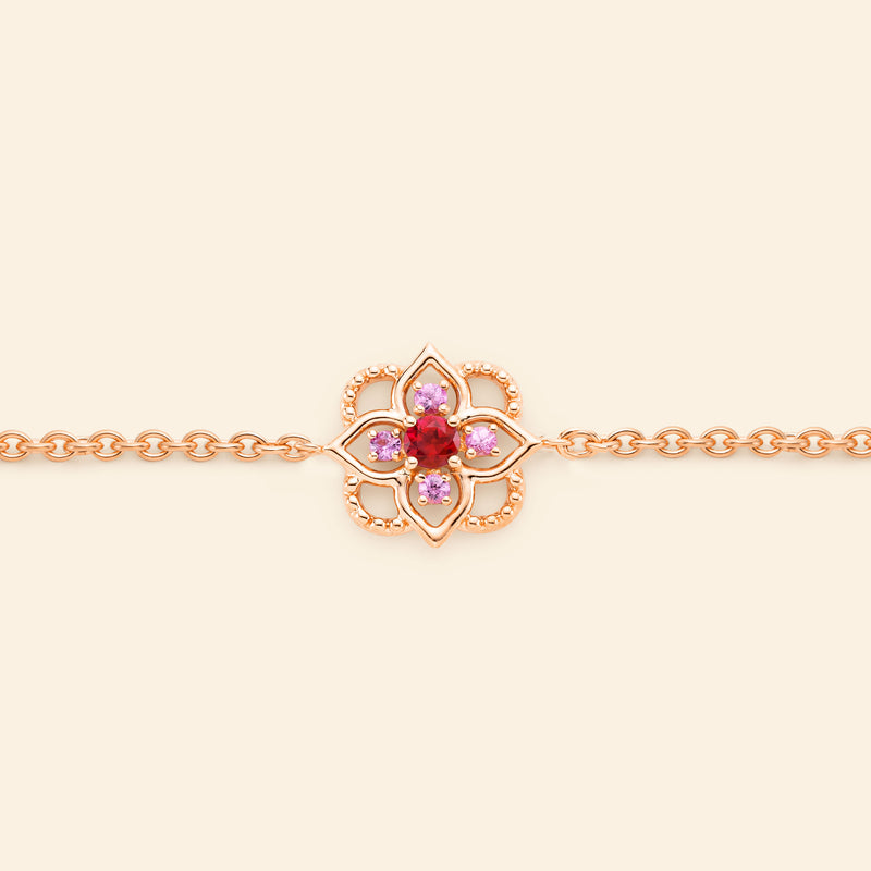 Giardino Ruby Bracelet Pink Gold Mellerio