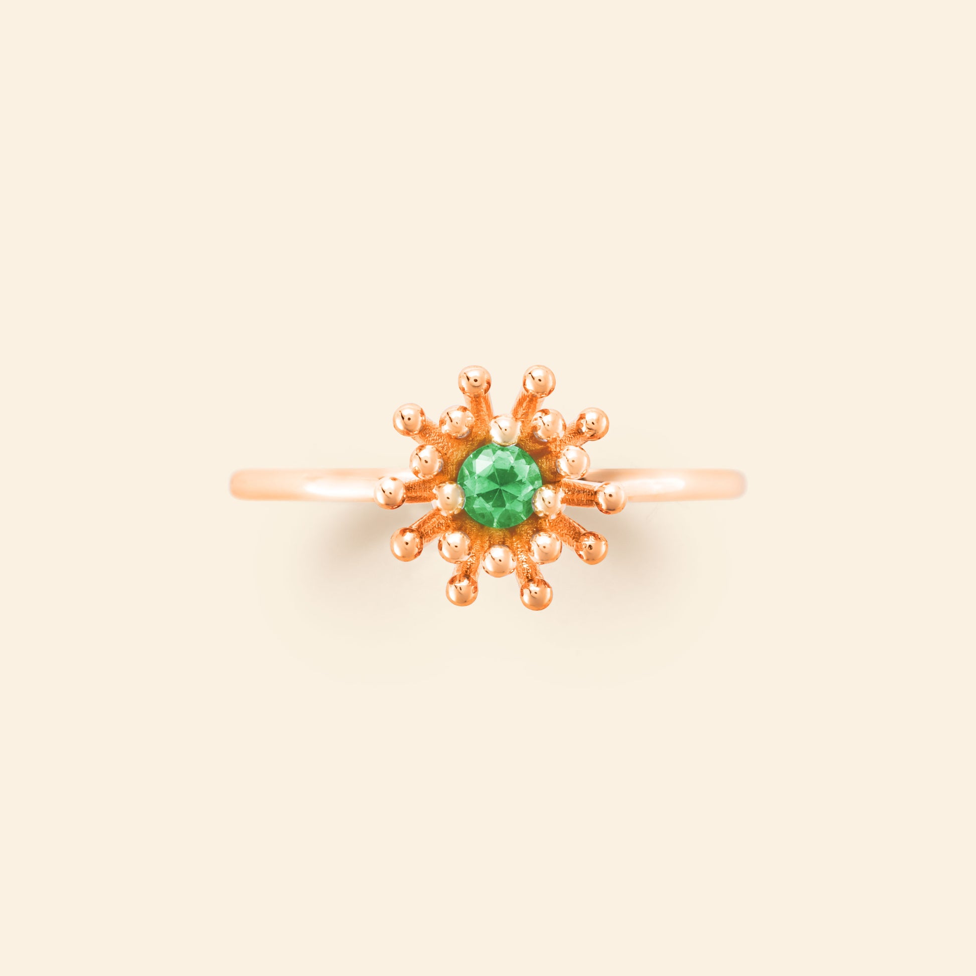 Le Petit Cactus Vert Ring MM Pink Gold