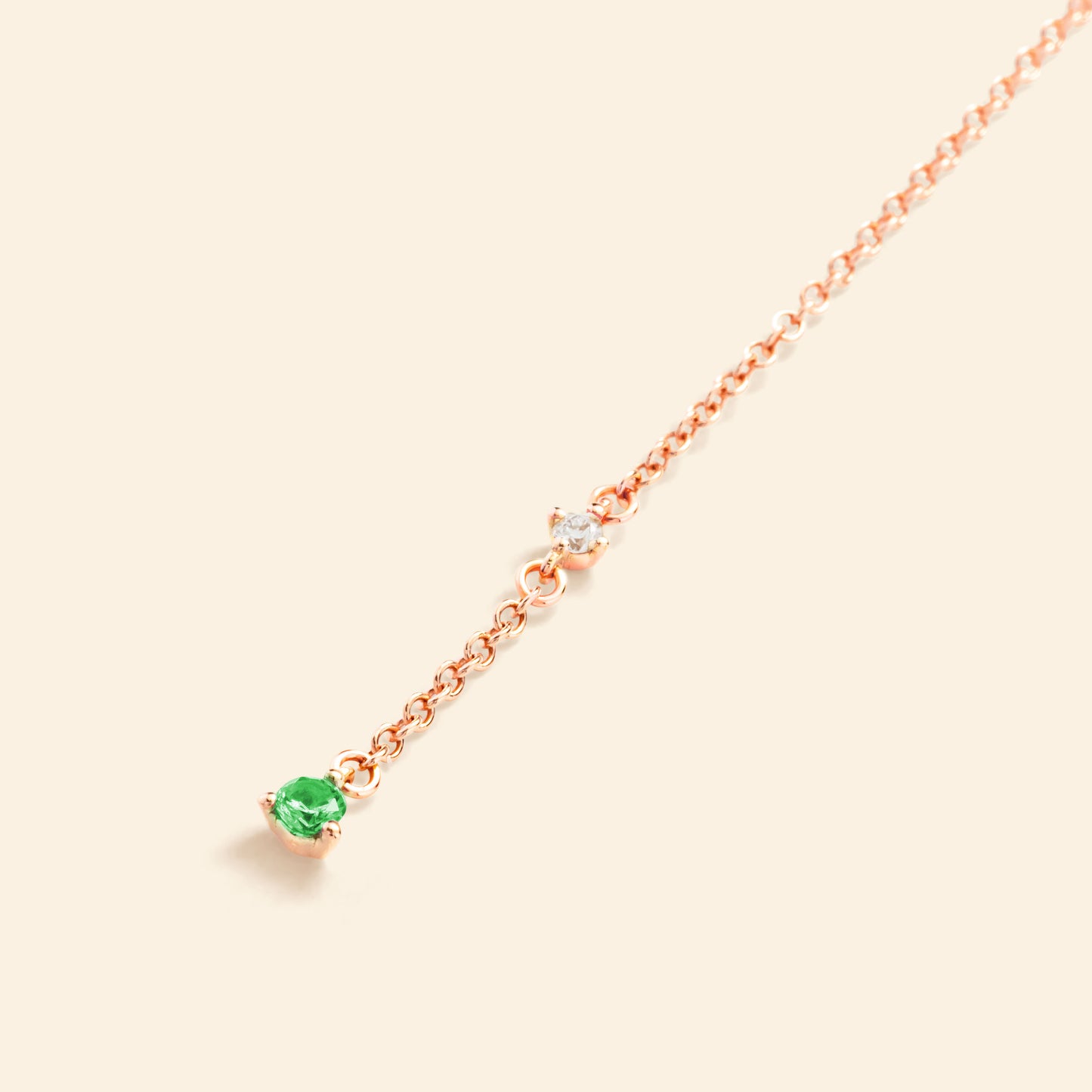 Petit Cactus Vert Y Necklace Pink Gold Mellerio