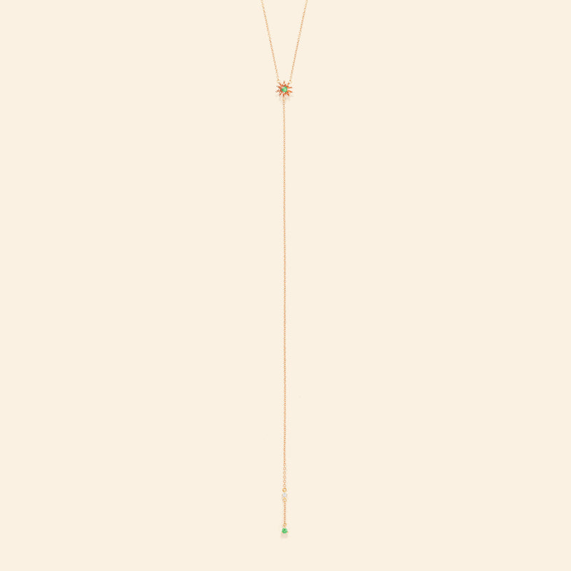 Petit Cactus Vert Y Necklace Pink Gold Mellerio