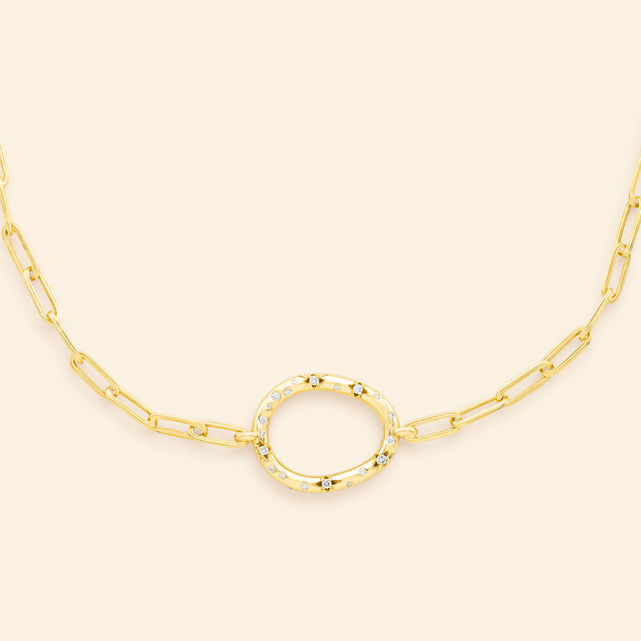 Collier Lien Or Mellerio cut Pavé