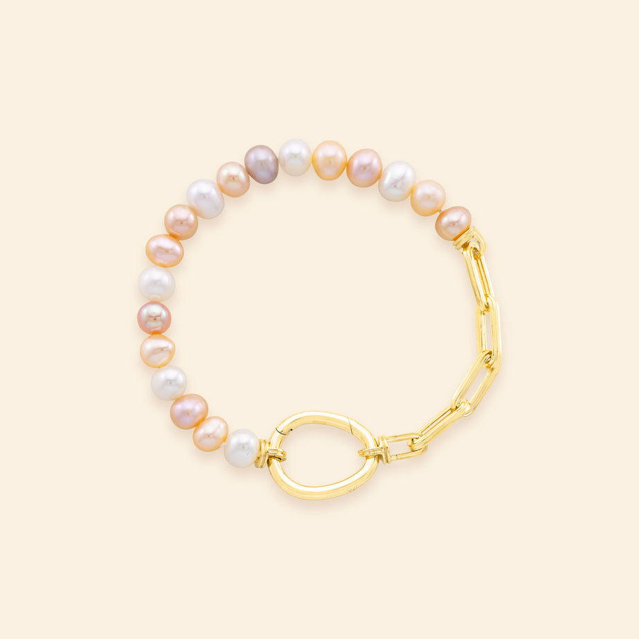 Bracelet Lien Perles Rose