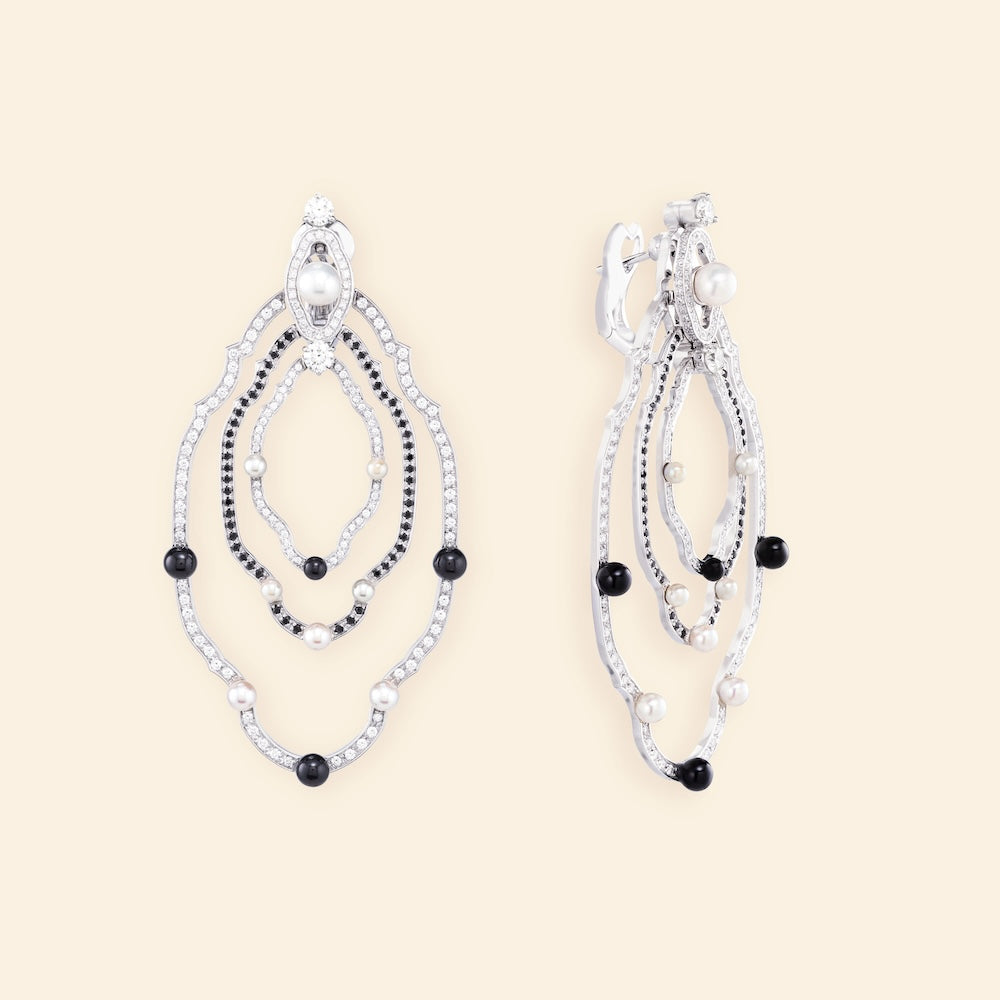 Boucles d'oreilles M Madreperla Isola Bella B&W