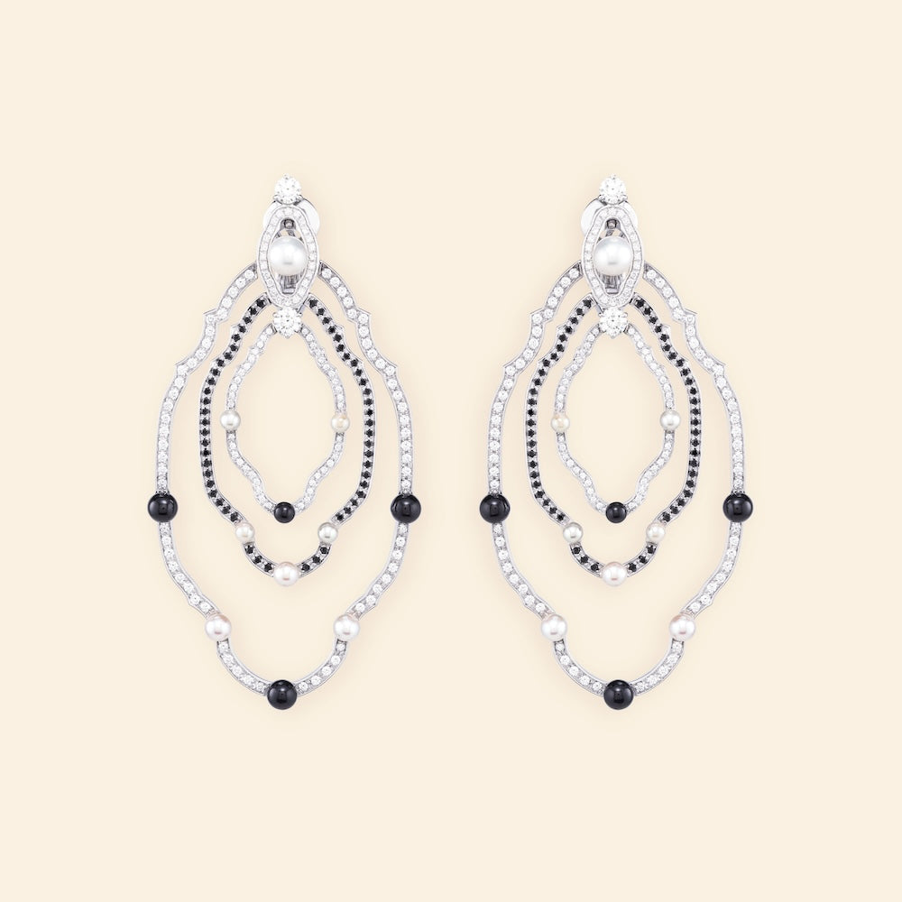 Boucles d'oreilles M Madreperla Isola Bella B&W