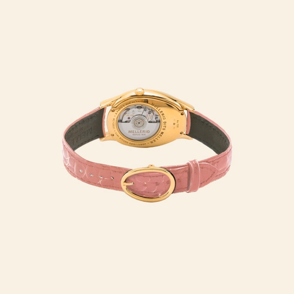 Montre Mini M cut pavée - Cadran rose