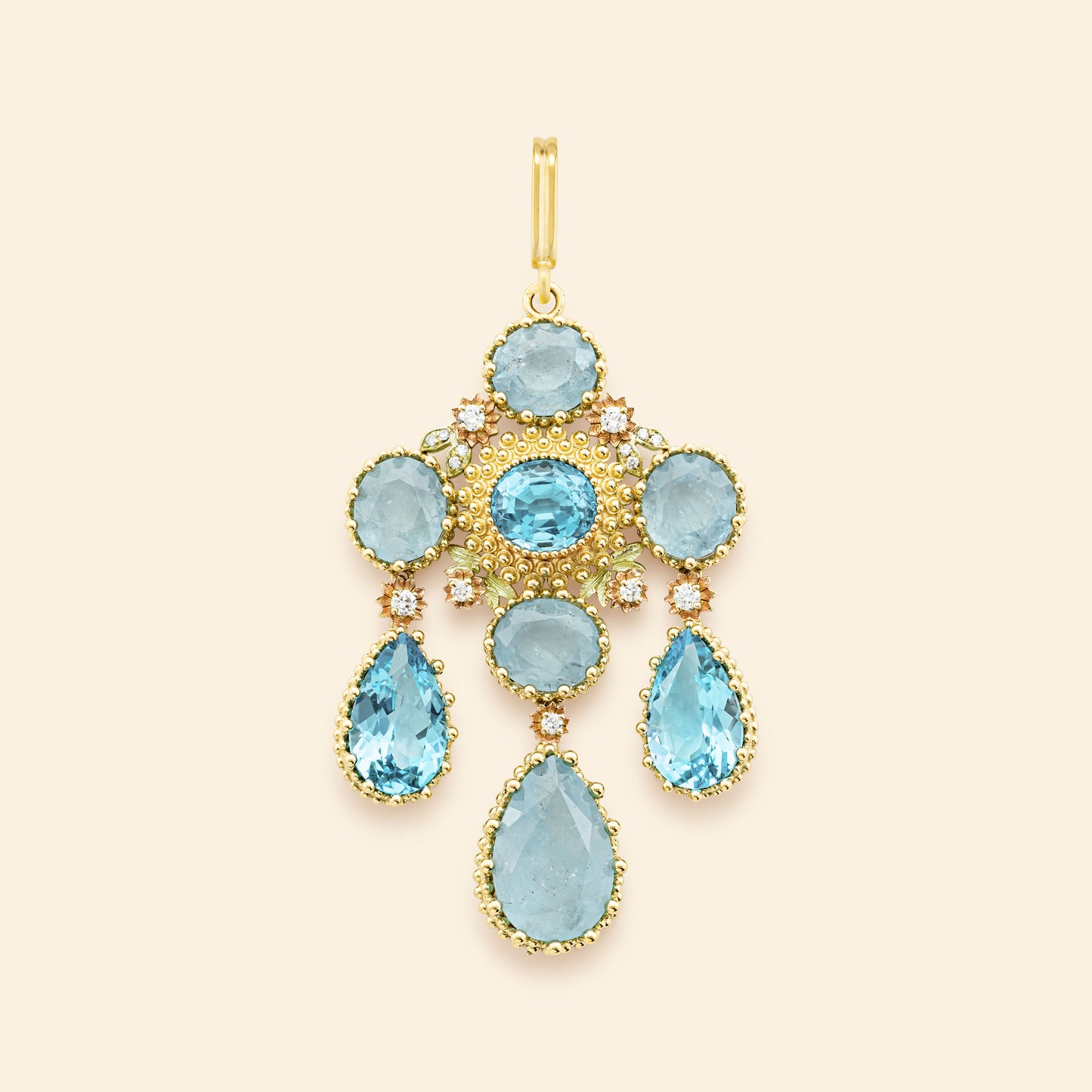 Médaille Talisman Pierreries Bleu