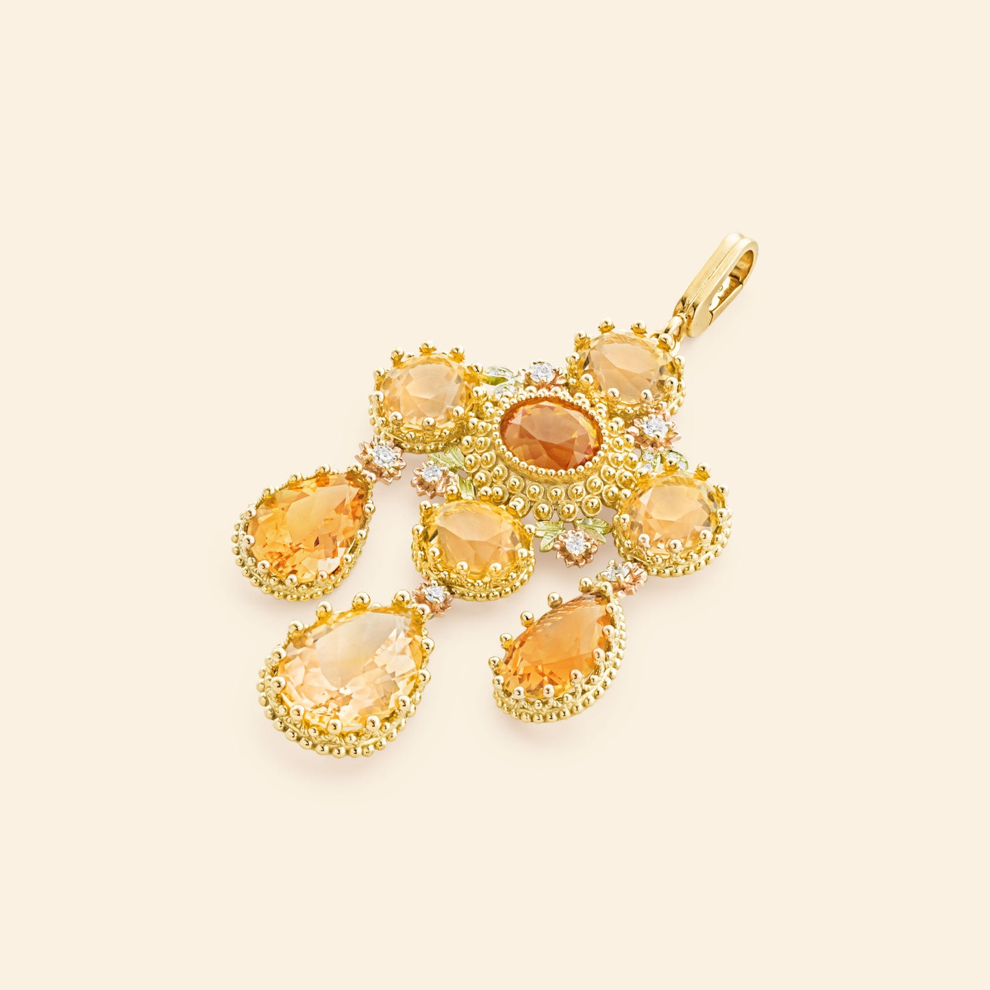 Médaille Talisman Pierreries Citrines