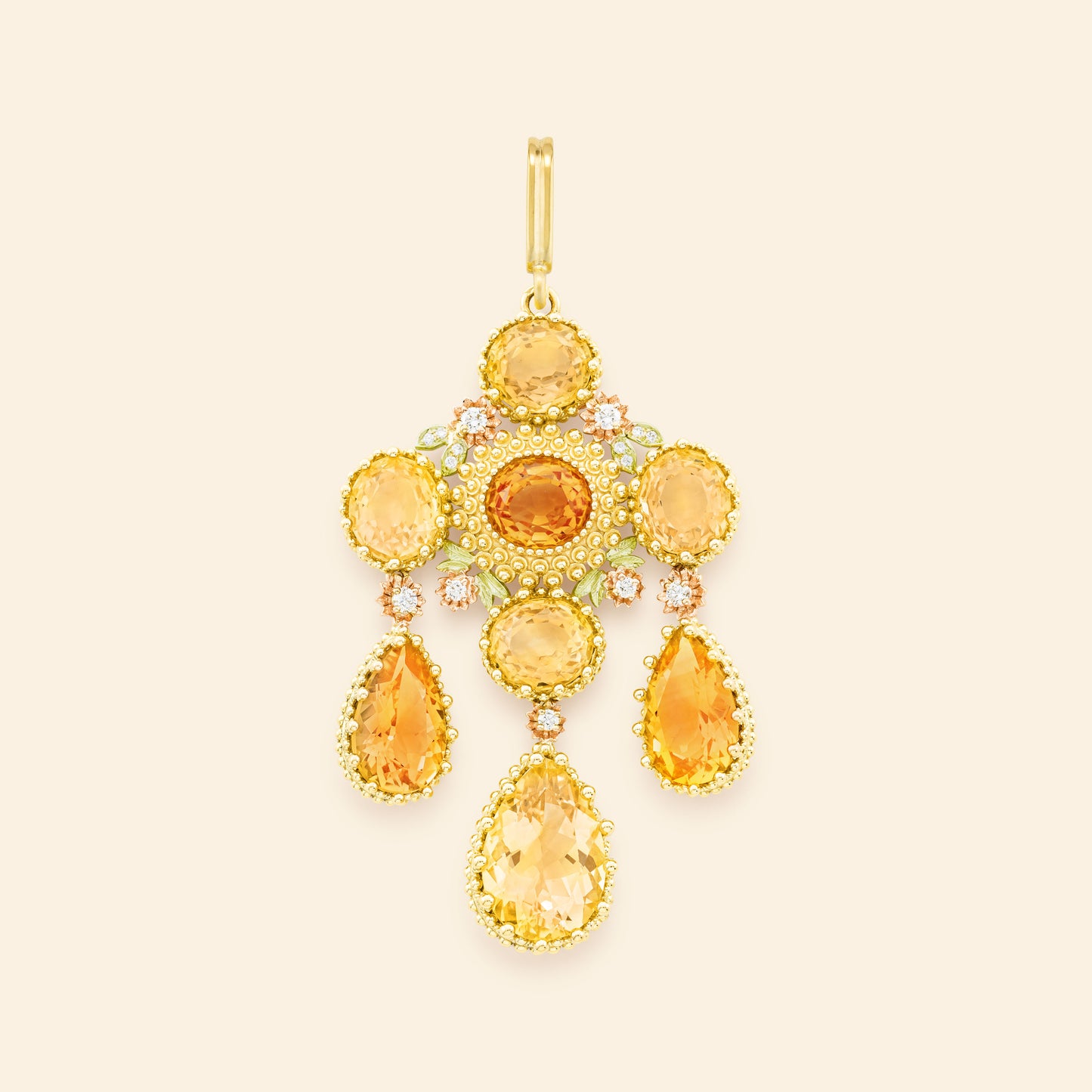 Médaille Talisman Pierreries Citrines