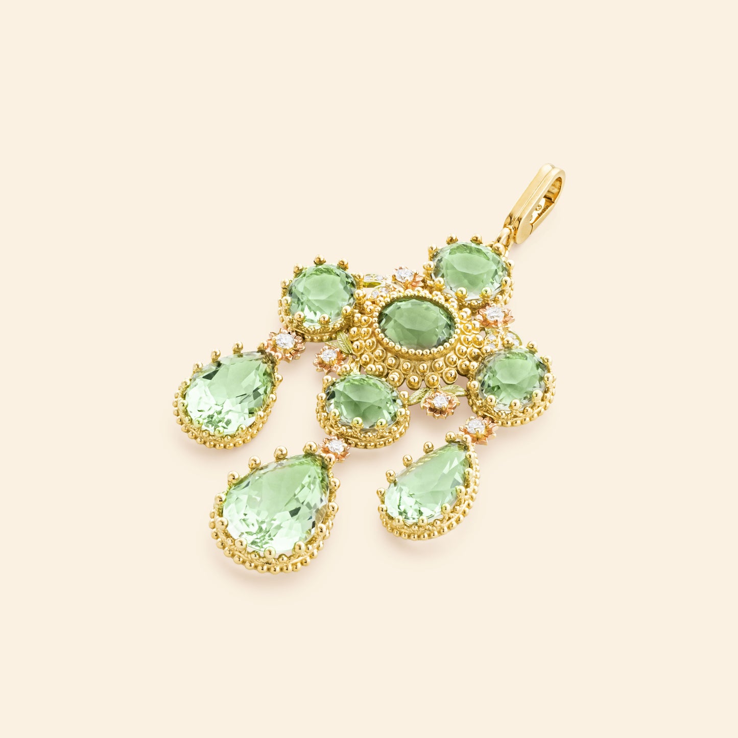 Médaille Talisman Pierreries Prasiolites