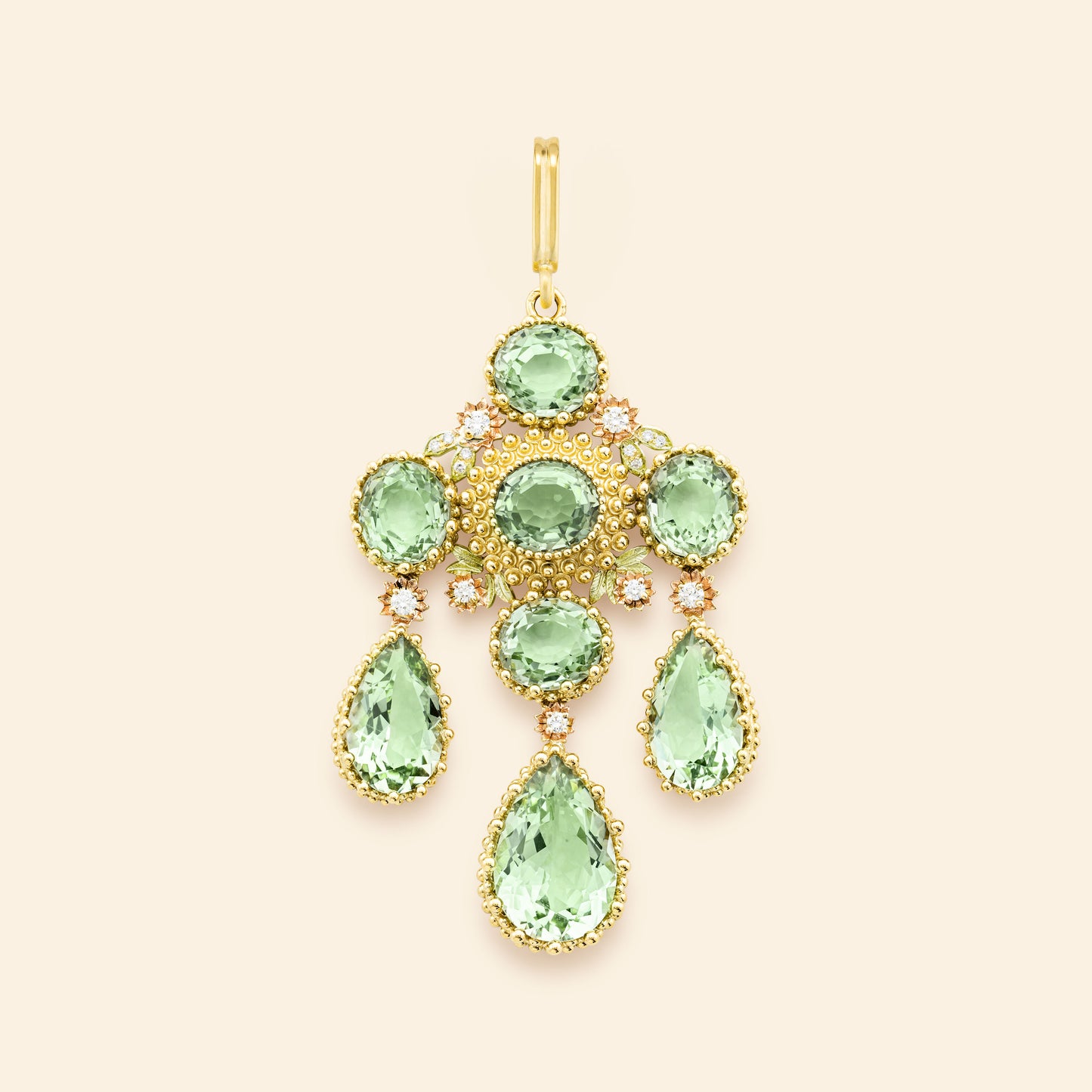 Médaille Talisman Pierreries Prasiolites