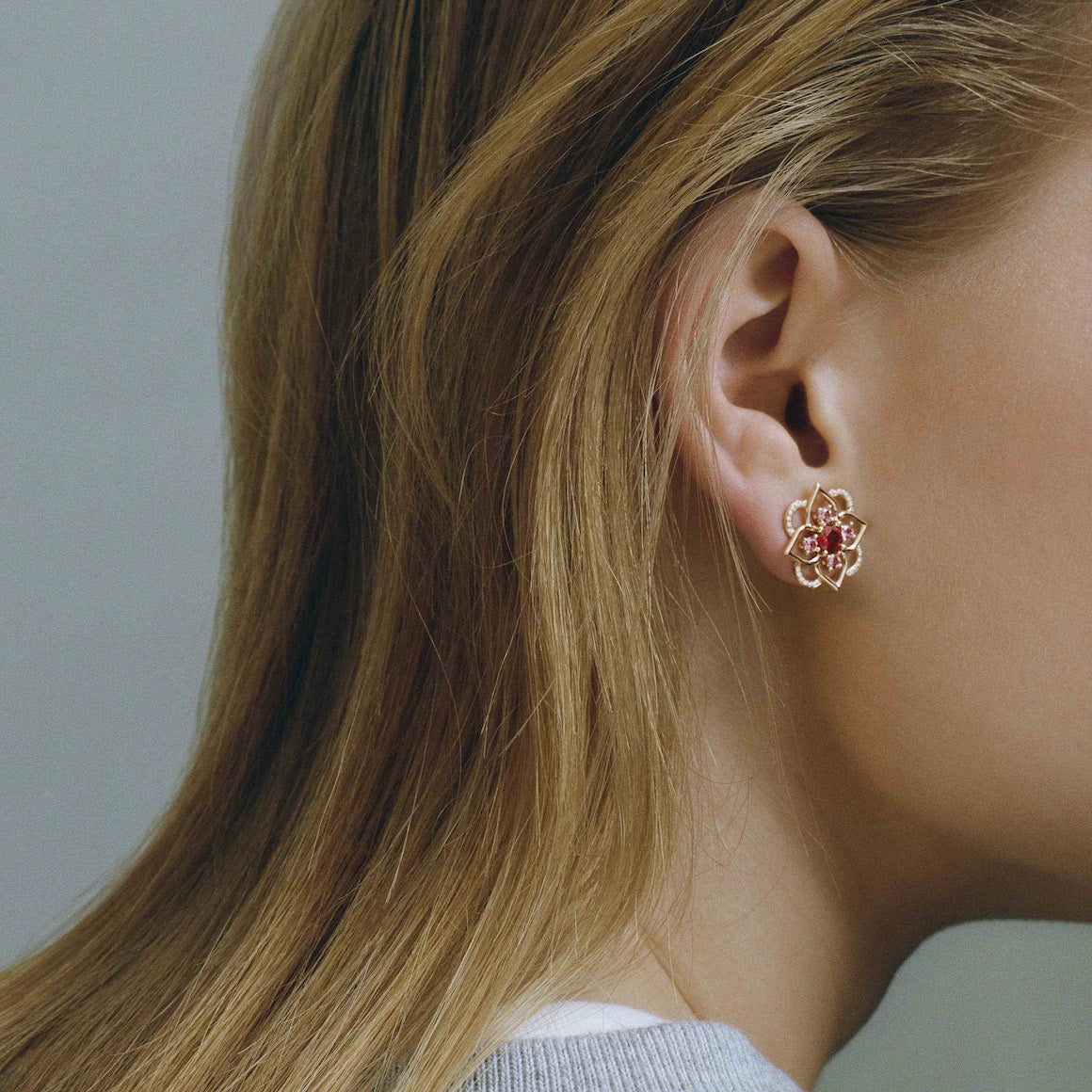 Giardino Medium Earrings Ruby