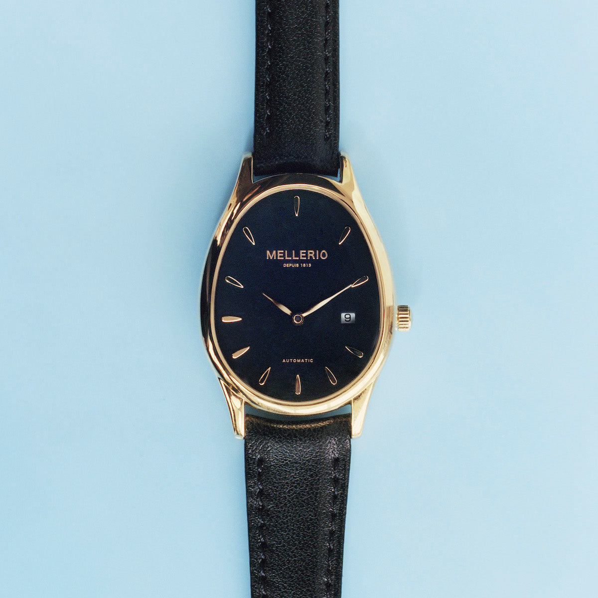 M Cut Watch - Yellow gold with Black Dial