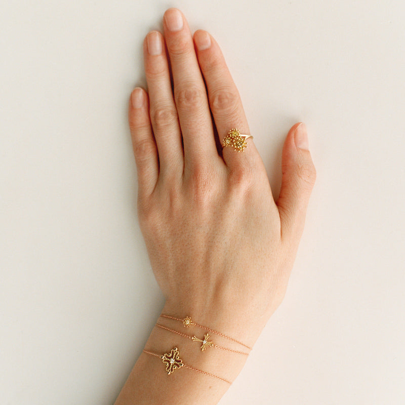 Le petit Cactus Vanille Bracelet Diamond Green gold