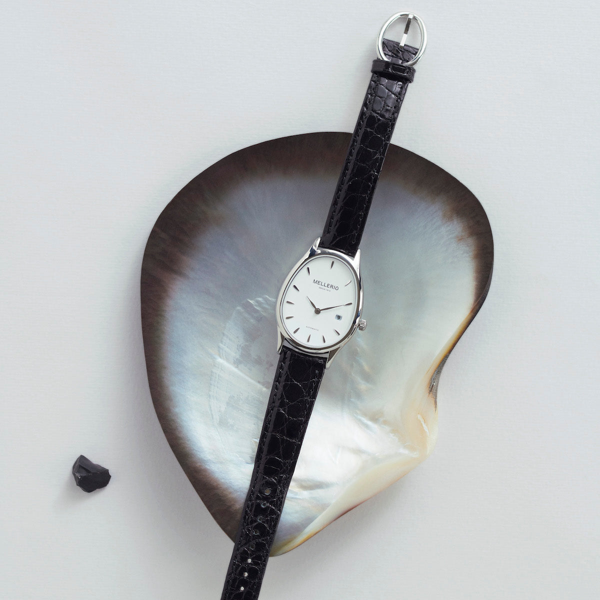M Cut Watch - White gold with White Dial