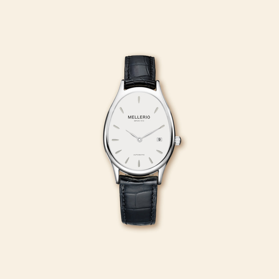 Montre M cut - Or Blanc avec Cadran Blanc