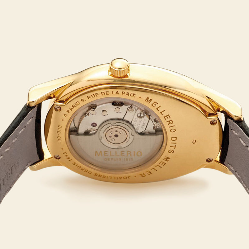 M Cut Watch - Yellow gold with Black Dial