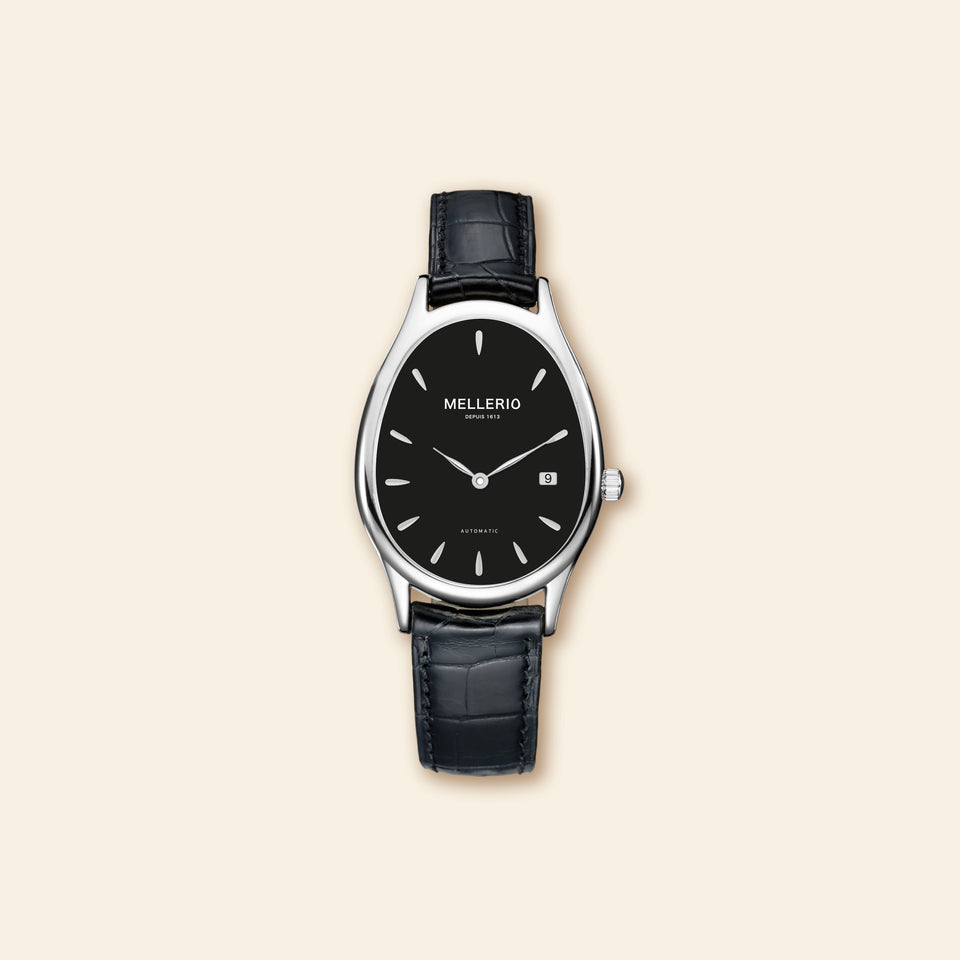 Montre M Cut - Acier avec cadran noir