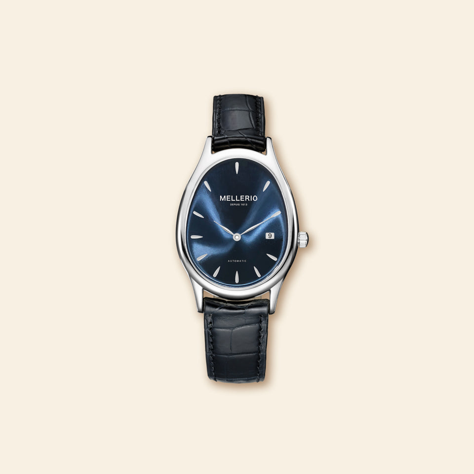 Montre M Cut - Acier avec Cadran Bleu Marine