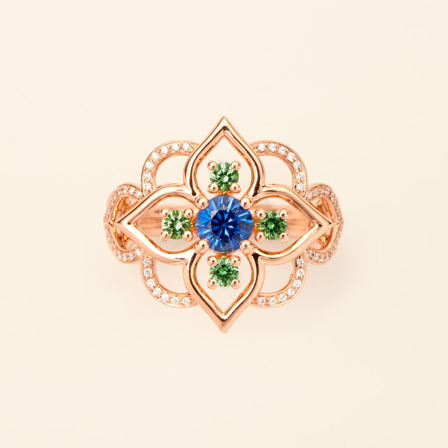 Giardino Sapphire Ring Pink Gold Mellerio