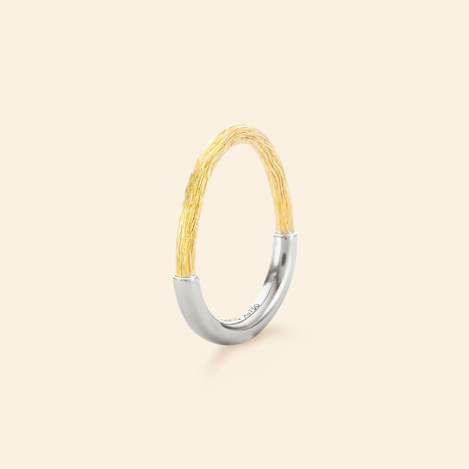 Riviera chasing band Yellow and white gold